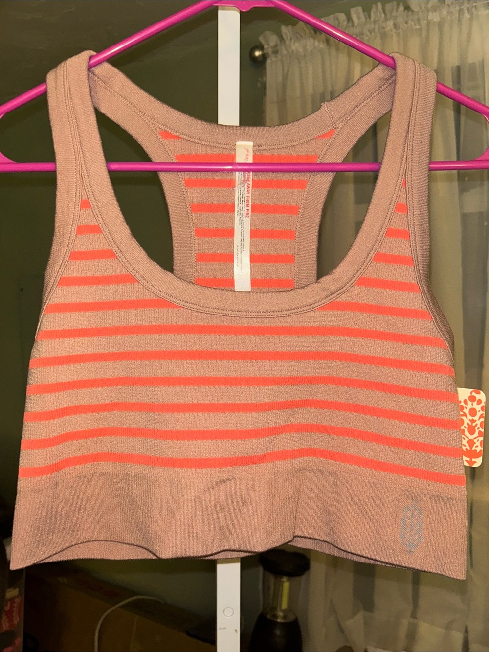 Free People Striped Racerback Cropped Tank Top - in Fruit Punch Combo